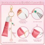 Lip Gloss Keychain Making Kit 212 Pieces - 100 Enamel Charms, 20.67 ft Gold Chains, 10 Keychain Clips and Jewelry Pliers for DIY Crafts Women Purse (Starry Sky) - Image 9