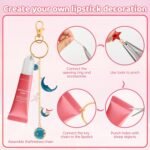 Lip Gloss Keychain Making Kit 212 Pieces - 100 Enamel Charms, 20.67 ft Gold Chains, 10 Keychain Clips and Jewelry Pliers for DIY Crafts Women Purse (Starry Sky) - Image 3