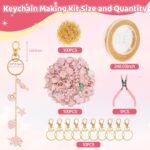 Lip Gloss Keychain Making Kit 212 Pieces - 100 Enamel Charms, 20.67 ft Gold Chains, 10 Keychain Clips and Jewelry Pliers for DIY Crafts Women Purse (Starry Sky) - Image 8