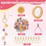 Lip Gloss Keychain Making Kit 212 Pieces - 100 Enamel Charms, 20.67 ft Gold Chains, 10 Keychain Clips and Jewelry Pliers for DIY Crafts Women Purse (Starry Sky) - Image 20