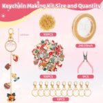Lip Gloss Keychain Making Kit 212 Pieces - 100 Enamel Charms, 20.67 ft Gold Chains, 10 Keychain Clips and Jewelry Pliers for DIY Crafts Women Purse (Starry Sky) - Image 14