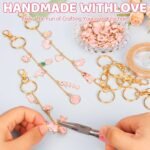 Lip Gloss Keychain Making Kit 212 Pieces - 100 Enamel Charms, 20.67 ft Gold Chains, 10 Keychain Clips and Jewelry Pliers for DIY Crafts Women Purse (Starry Sky) - Image 10