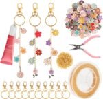 Lip Gloss Keychain Making Kit 212 Pieces - 100 Enamel Charms, 20.67 ft Gold Chains, 10 Keychain Clips and Jewelry Pliers for DIY Crafts Women Purse (Starry Sky) - Image 19