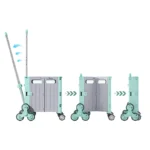 Portable Wholesale Eight Wheel Foldable Supermarket Trolley Multipurpose Folding Plastic Grocery Shopping Cart - Image 3