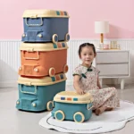 Plastic Lid Wholesale Kids Children Toy Storage Box With Hole Train Storage Organizer Fashion Design Big Volume Type Storage Bin - Image 2