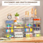 Transparent PET Plastic Desktop Storage Organizer, Multi - Drawer for Cosmetics, Jewelry, Perfect for Vanity & Desk Organization - Image 4