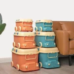 Plastic Lid Wholesale Kids Children Toy Storage Box With Hole Train Storage Organizer Fashion Design Big Volume Type Storage Bin