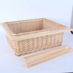Custom Stackable Woven Willow Vegetable Storage Fruit Gift Basket Hamper Cheap Kitchen Wicker Baskets Drawers with Handles